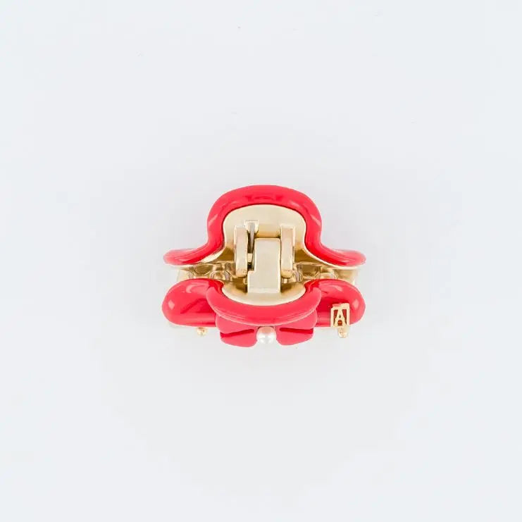 Rouge Coquelicot Clip - Red-3 Cm-Eid outfits- vendome clip-Alexandre de paris GCC-pearl hair clip