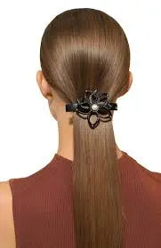 TIMELESS|BARRETTE|8|BLACK|ACELATE Hair & Beauty Network