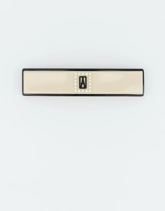 Liserai Charme Barrette-Beige-hair accessory-8cm-Alexandre de paris GCC
