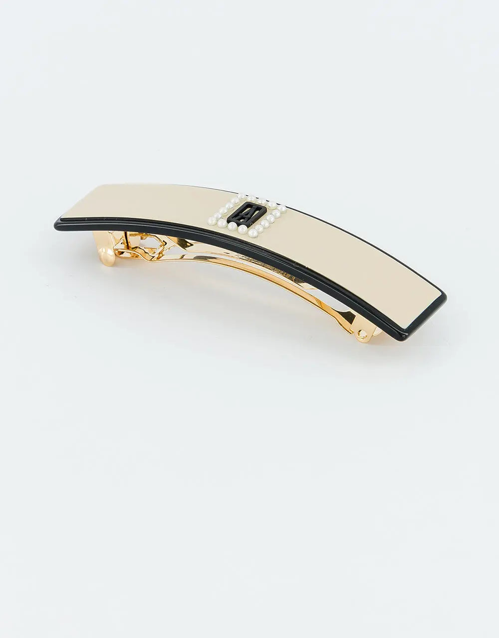 Liserai Charme Barrette-Beige-hair accessory-8cm-Alexandre de paris GCC
