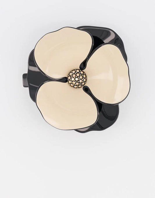 Fleur Majestueuse Barrette-Camelia flower-8.5-BEIGE-Alexandre De Paris GCC