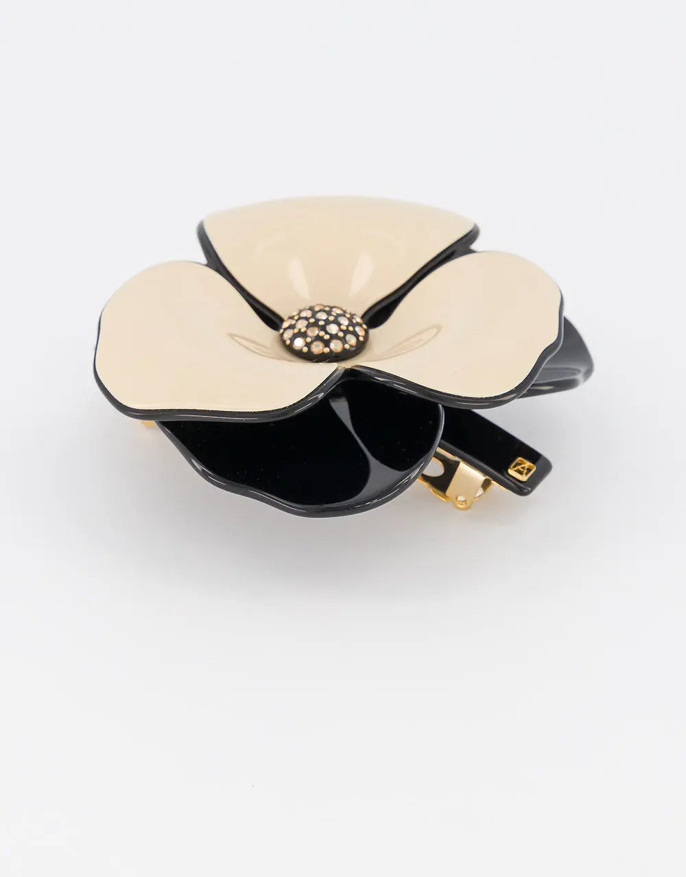 Fleur Majestueuse Barrette-Camelia flower-8.5-BEIGE-Alexandre De Paris GCC