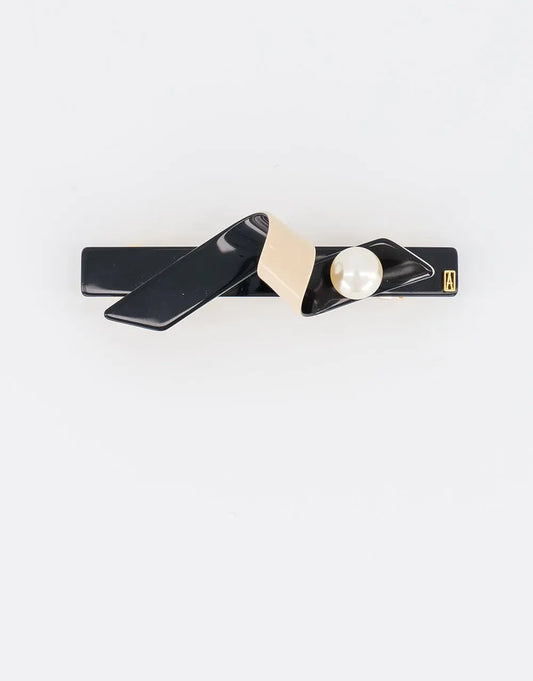 Noirisse Barrette - Black -8.5 Cm-artistic clip-Alexandre de paris GCC