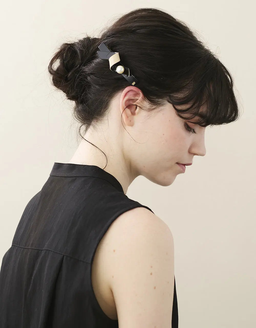 Noirisse Barrette - Black -8.5 Cm-artistic clip-Alexandre de paris GCC
