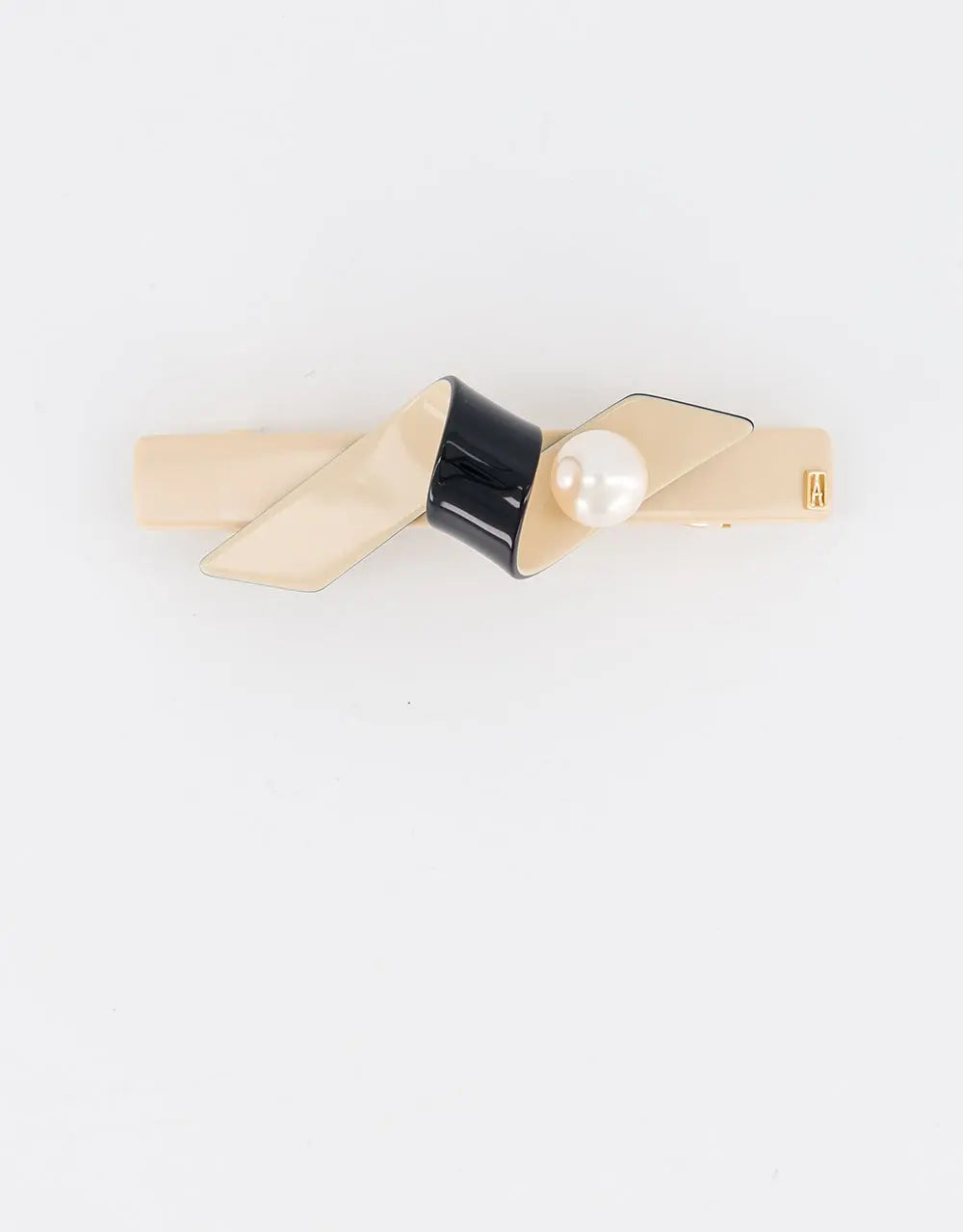 Noirisse Barrette-bow clip-beige-8.5 cm-Alexandre de paris GCC