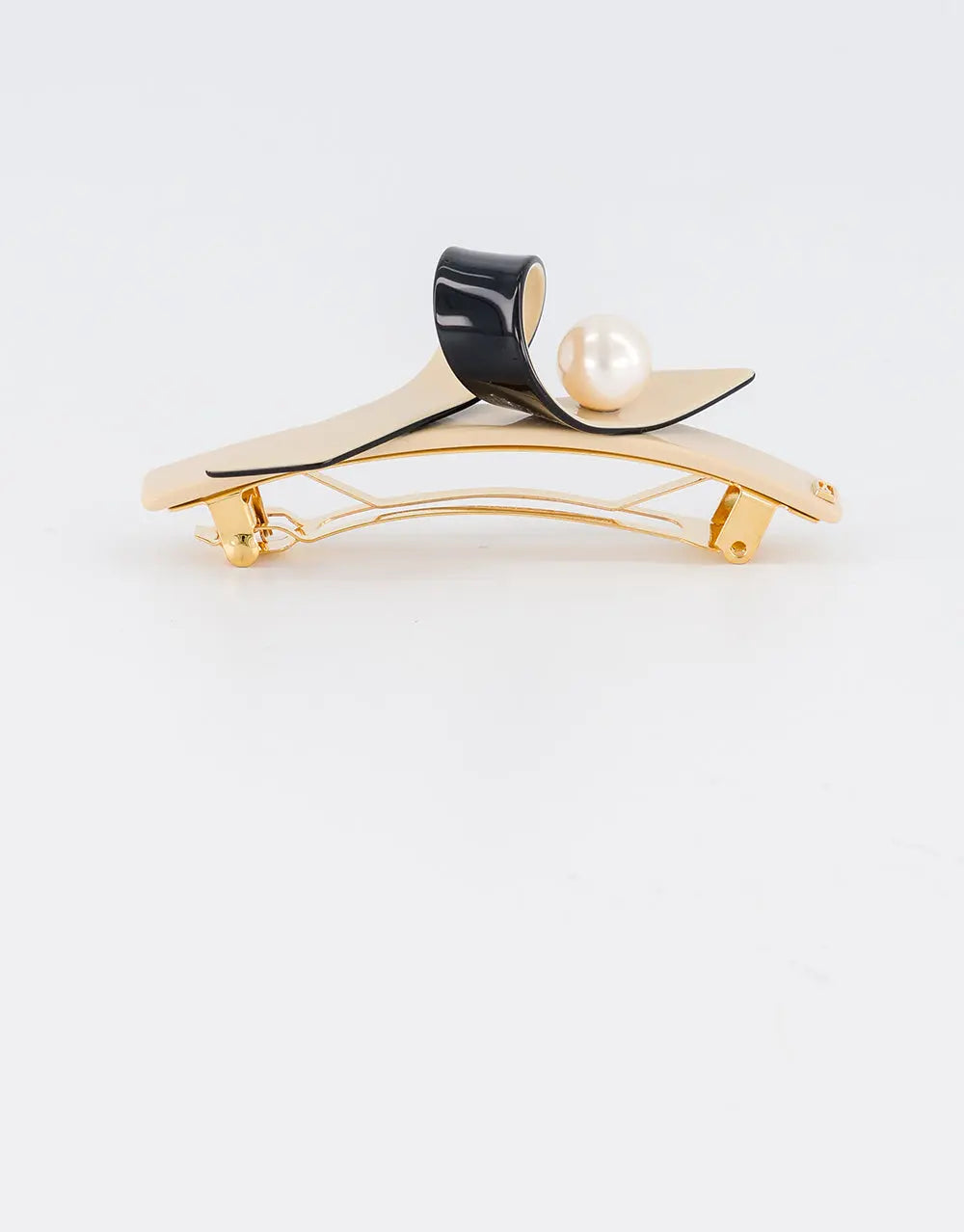 Noirisse Barrette-bow clip-beige-8.5 cm-Alexandre de paris GCC
