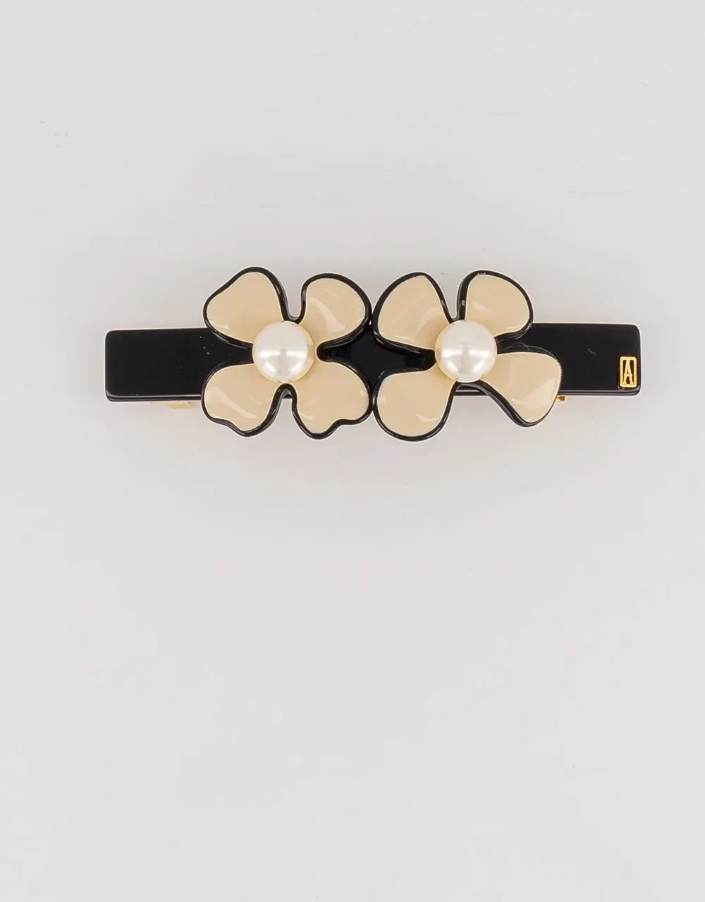 Douce Fleur Barrette - Beige - 8 cm- Pearl flower-Alexandre de paris GCC