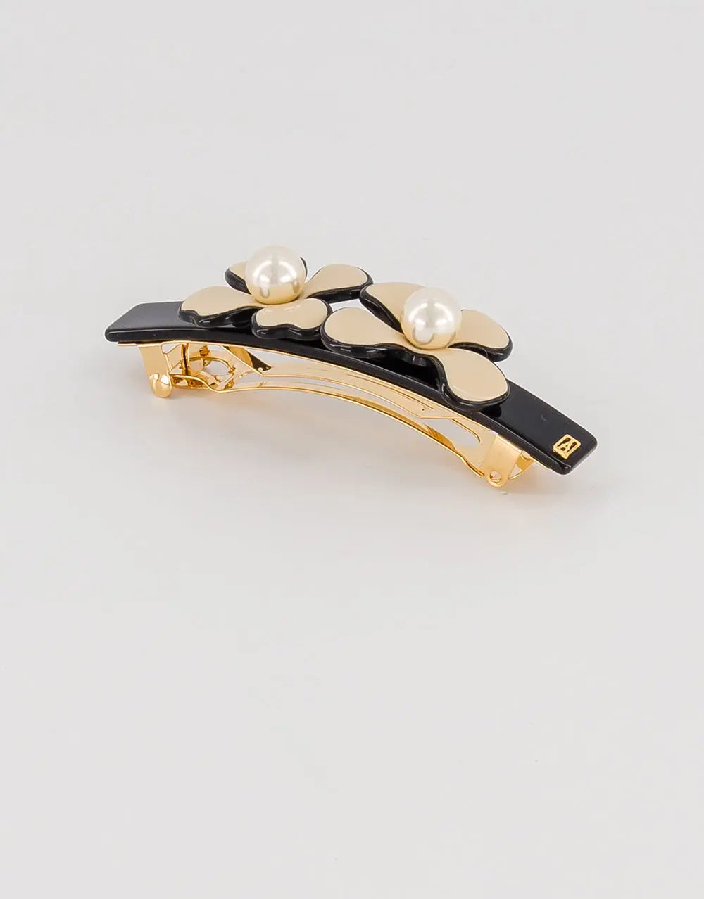 Douce Fleur Barrette - Beige - 8 cm- Pearl flower-Alexandre de paris GCC