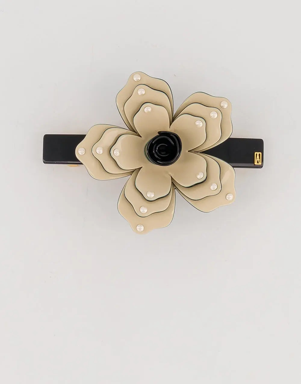 Floraison Naturelle Barrette - Beige - 8 Cm- flower clip-Alexandre de paris GCC
