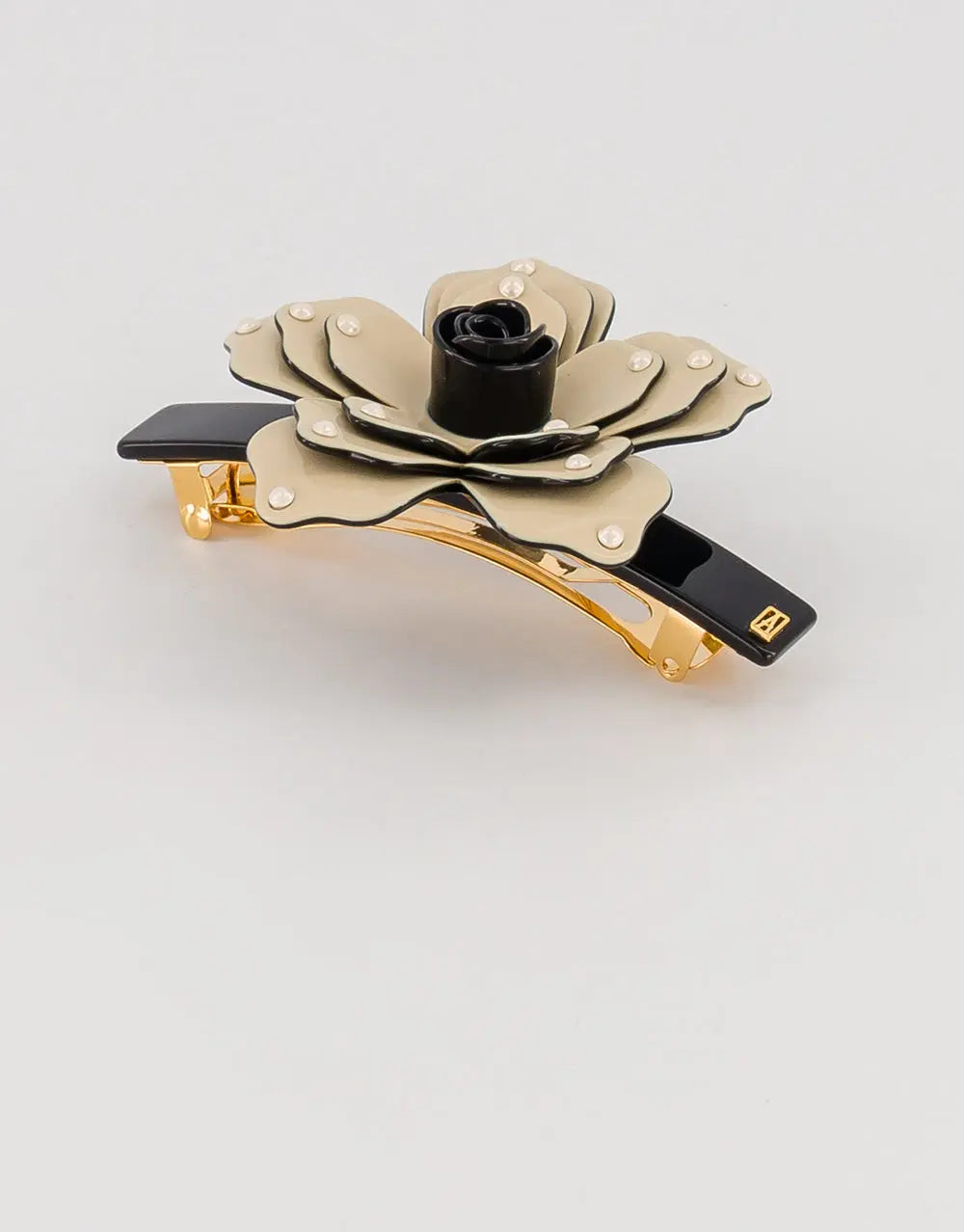 Floraison Naturelle Barrette - Beige - 8 Cm- flower clip-Alexandre de paris GCC