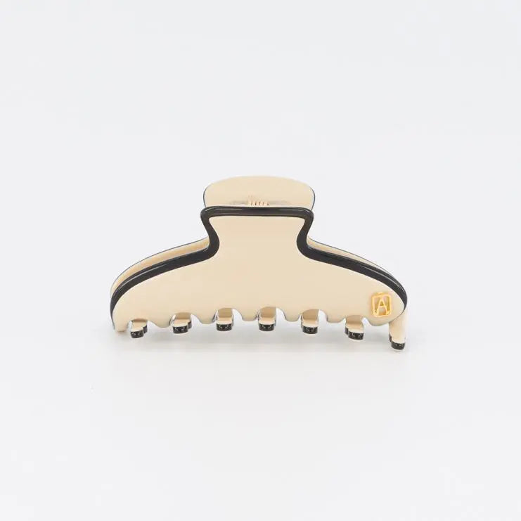 Vanille Claire hair clip-Beige hair clip-small size-elegant design-front view-Alexandre de Paris GCC