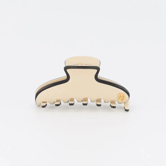 Vanille Claire hair clip-Beige hair clip-small size-elegant design-front view-Alexandre de Paris GCC