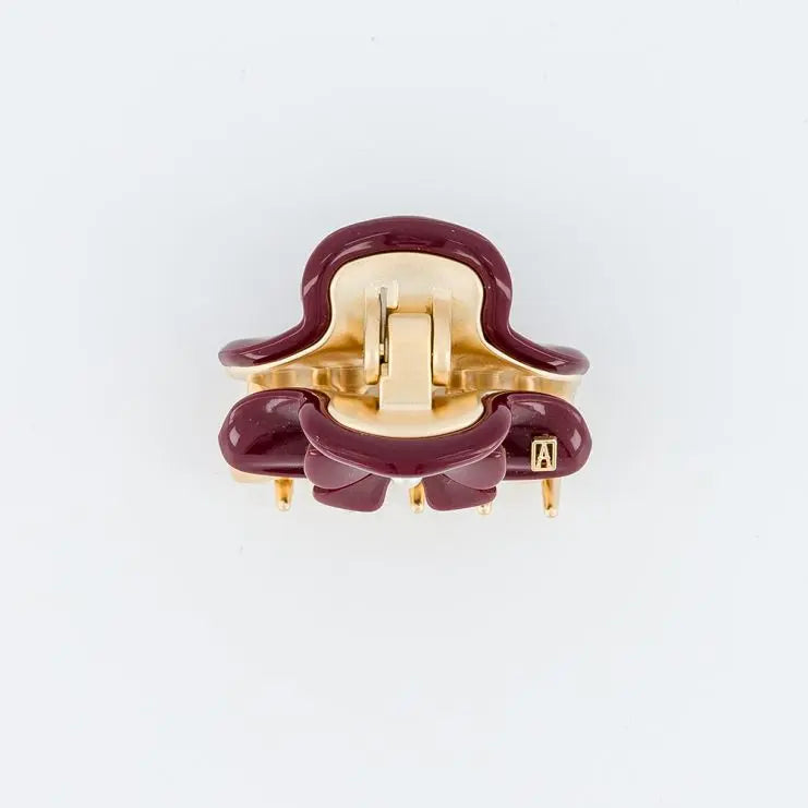 Rubis Perlé Clip - Maroon - 4.5 CM- Eid attire clips-Vendome clip -bow hair clip-Alexandre de Paris GCC
