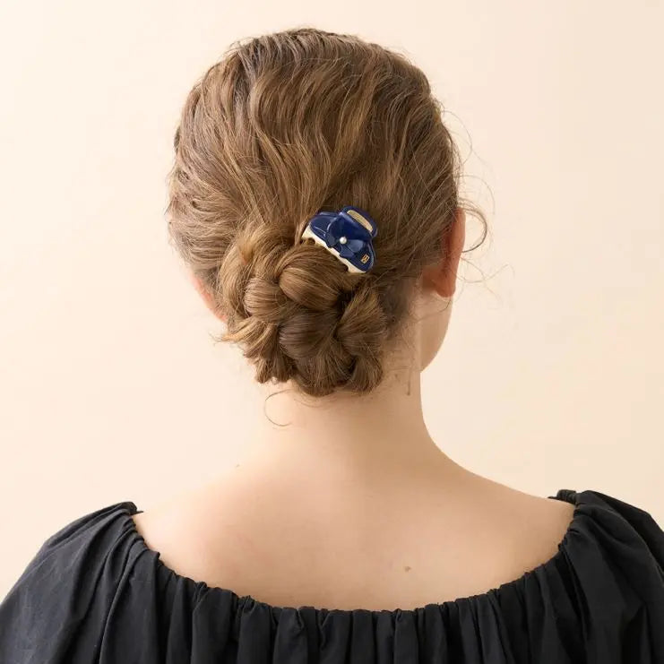 Camélia Bleu Clip - Blue - Eid attire vendome clip-bow hair clip-4.5 cm- Alexandre de paris GCC