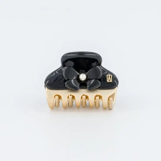 Mademoiselle Clip - Black - 4.5 cm - Eid attire bow hair clip - Alexandre de paris GCC-Vendome clip