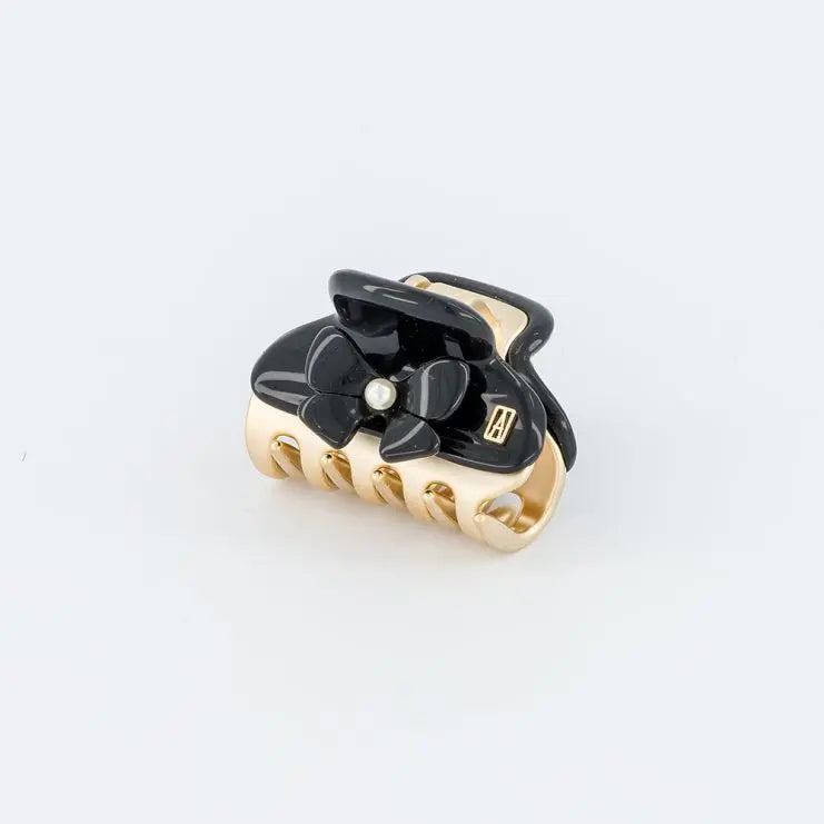 Mademoiselle Clip - Black - 4.5 cm - Eid attire bow hair clip - Alexandre de paris GCC-Vendome clip