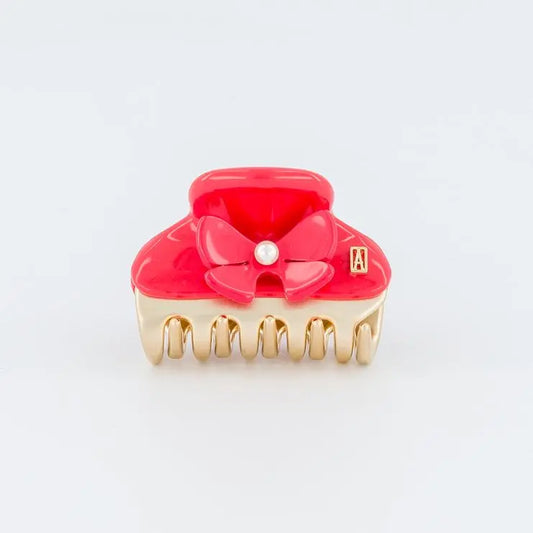  Rouge Cerise Clip-Red-Eid attire vendome clip-4.5 cm-Alexandre de Paris GCC-Bow hair clip