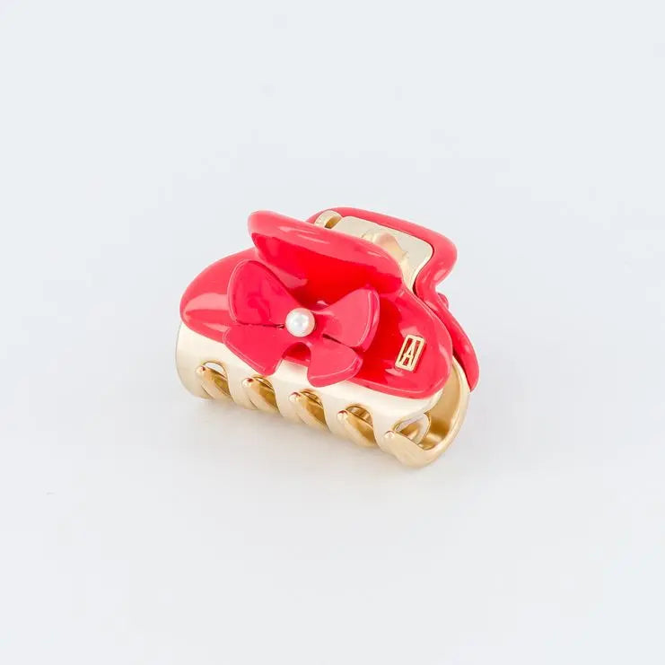  Rouge Cerise Clip-Red-Eid attire vendome clip-4.5 cm-Alexandre de Paris GCC-Bow hair clip