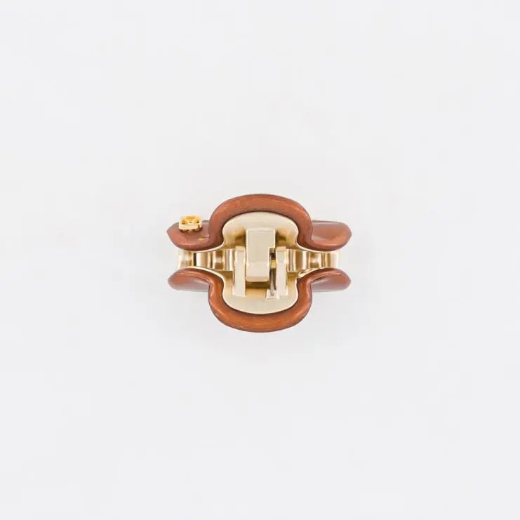 Adèle Clip-Party hair-Brown-3 cm-vendome clips-top view-alexandre de paris GCC