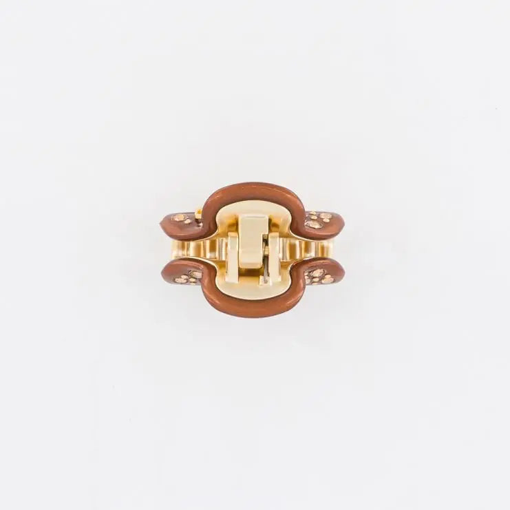 Diane clip-Vendome clip-Brown-3 cm-crystal stones-Top view-alexandre de paris GCC
