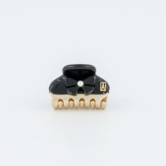 Princesse Noire Clip - Black-3 CM-Eid outfits vendome clip- Alexandre de paris GCC-Pearl hair clip