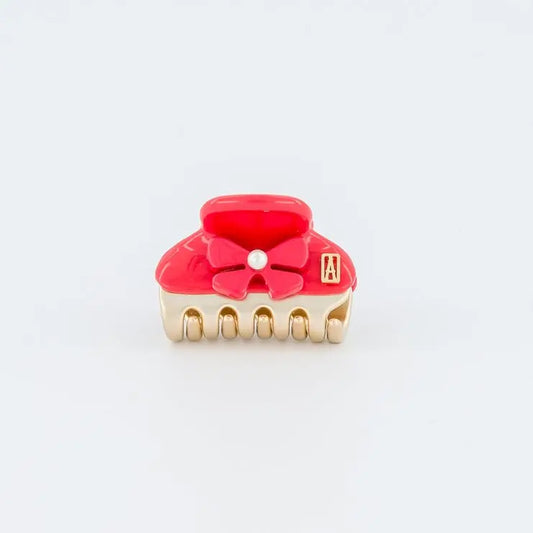 Rouge Coquelicot Clip - Red-3 Cm-Eid outfits- vendome clip-Alexandre de paris GCC-pearl hair clip