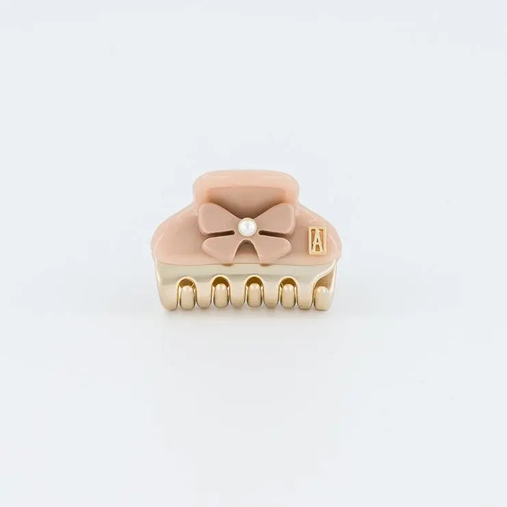 Beige Calin Clip - Beige-3 cm-Eid outfits-vendome clip-Alexandre de paris GCC-Pearl hair clip