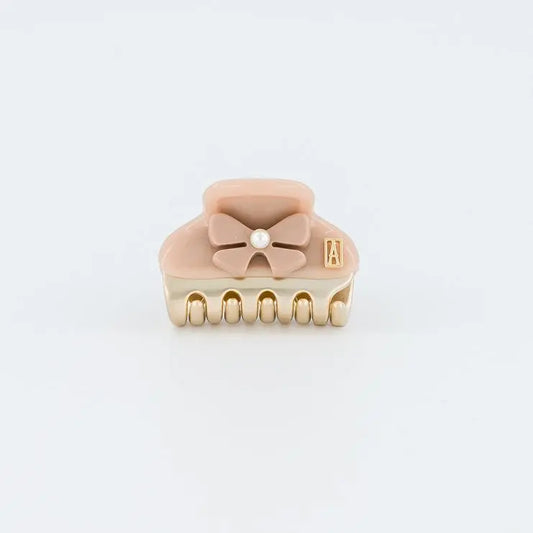 Beige Calin Clip - Beige-3 cm-Eid outfits-vendome clip-Alexandre de paris GCC-Pearl hair clip