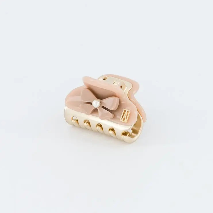 Beige Calin Clip - Beige-3 cm-Eid outfits-vendome clip-Alexandre de paris GCC-Pearl hair clip