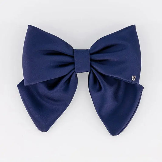 Rêve Satiné Barrette-Blue bow-8.5 cm-Alexandre de paris GCC